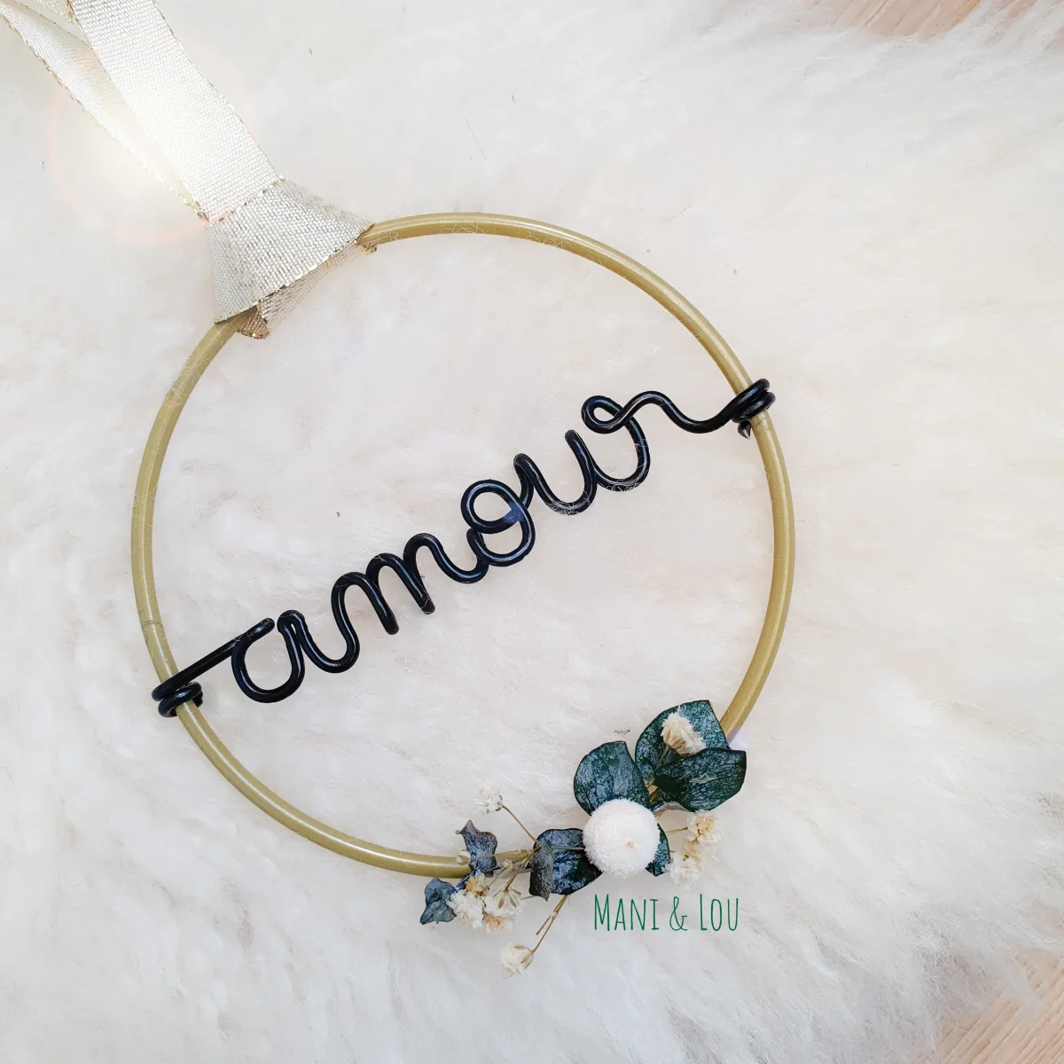 Mini couronne personnalisée avec fleurs séchées – Image 3