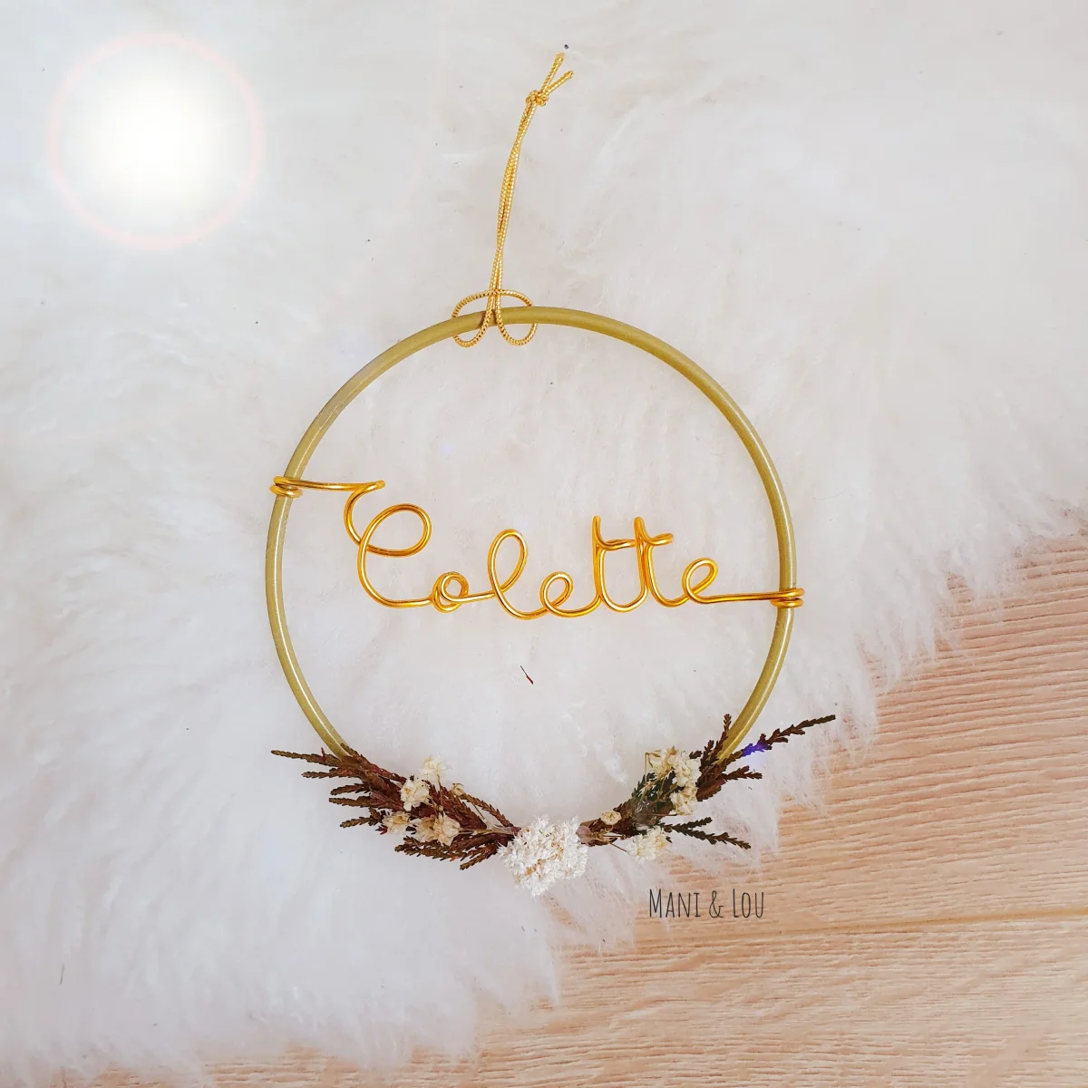 Mini couronne personnalisée avec fleurs séchées – Image 4