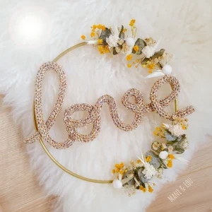 Couronne fleurs séchées "love"