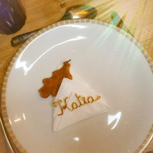 Marque-place en fil doré mariage, réception