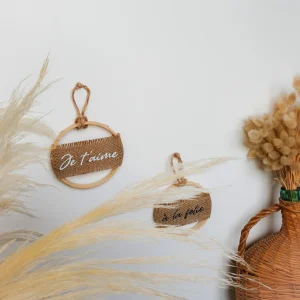 Mini couronne Je t'aime à la folie personnalisable décoration murale