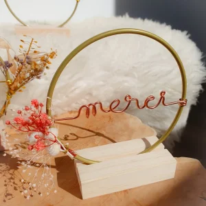 Mini couronne personnalisée avec fleurs séchées cadeau maîtresse, fête des mères