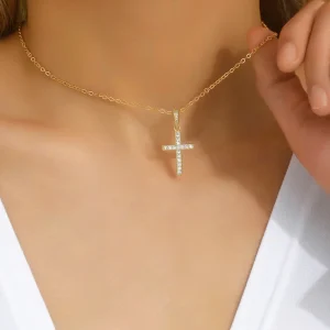 collier femme croix
