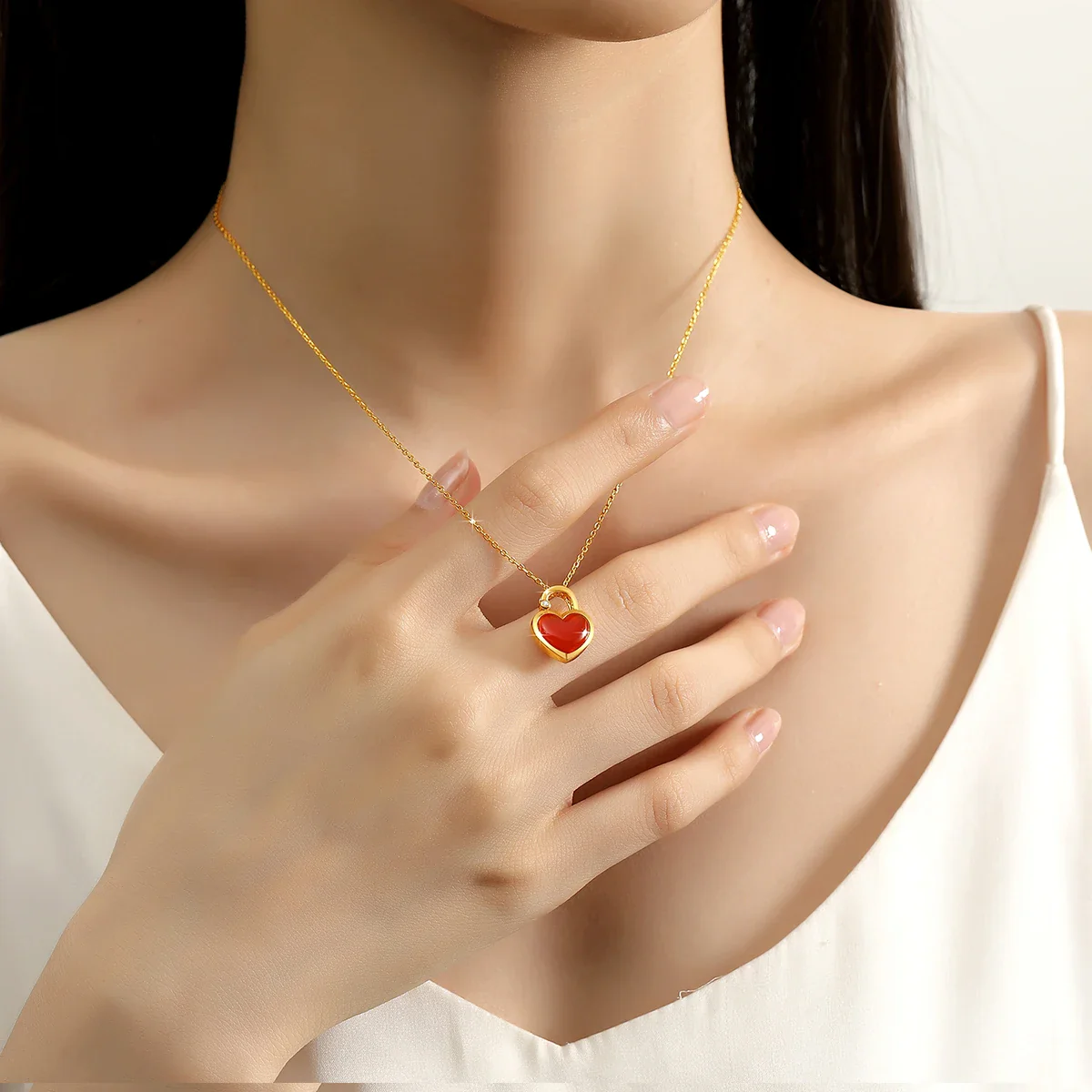 collier coeur rouge – Image 3