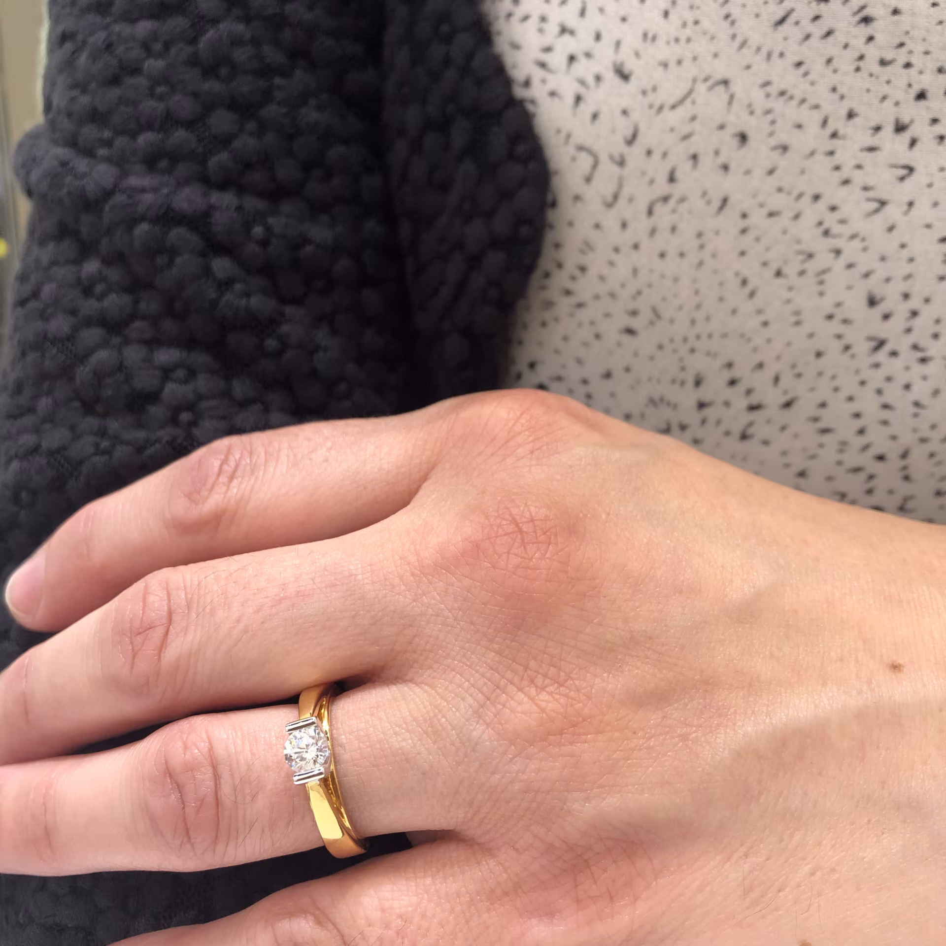 Solitaire Diamant Synthétique 0.50ct Diamanti Bicolore – Image 3