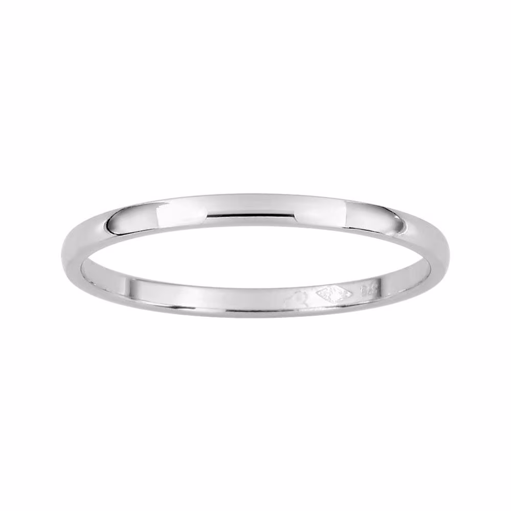 Alliance Demi Jonc 1.5mm Or Blanc 18Kt