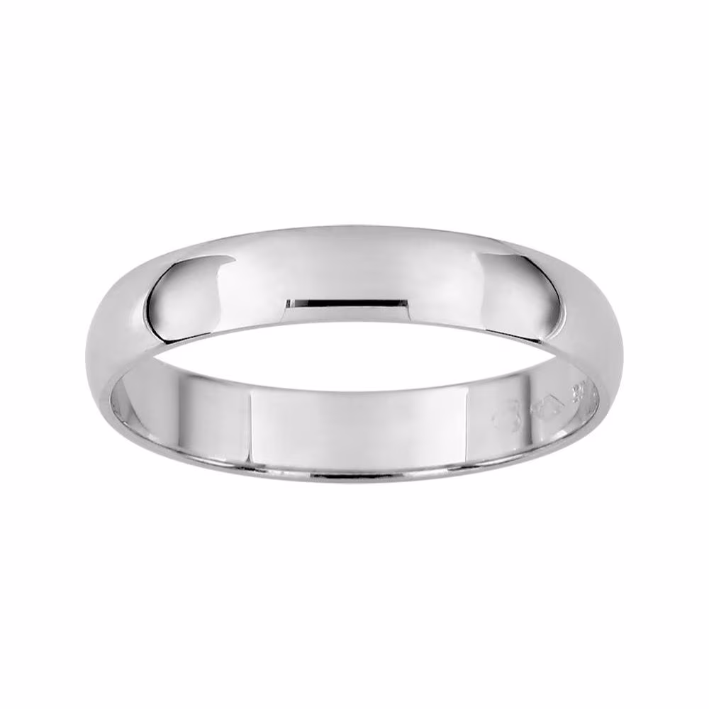 Alliance Ponce 3.5mm Demi Jonc Or Blanc Palladié