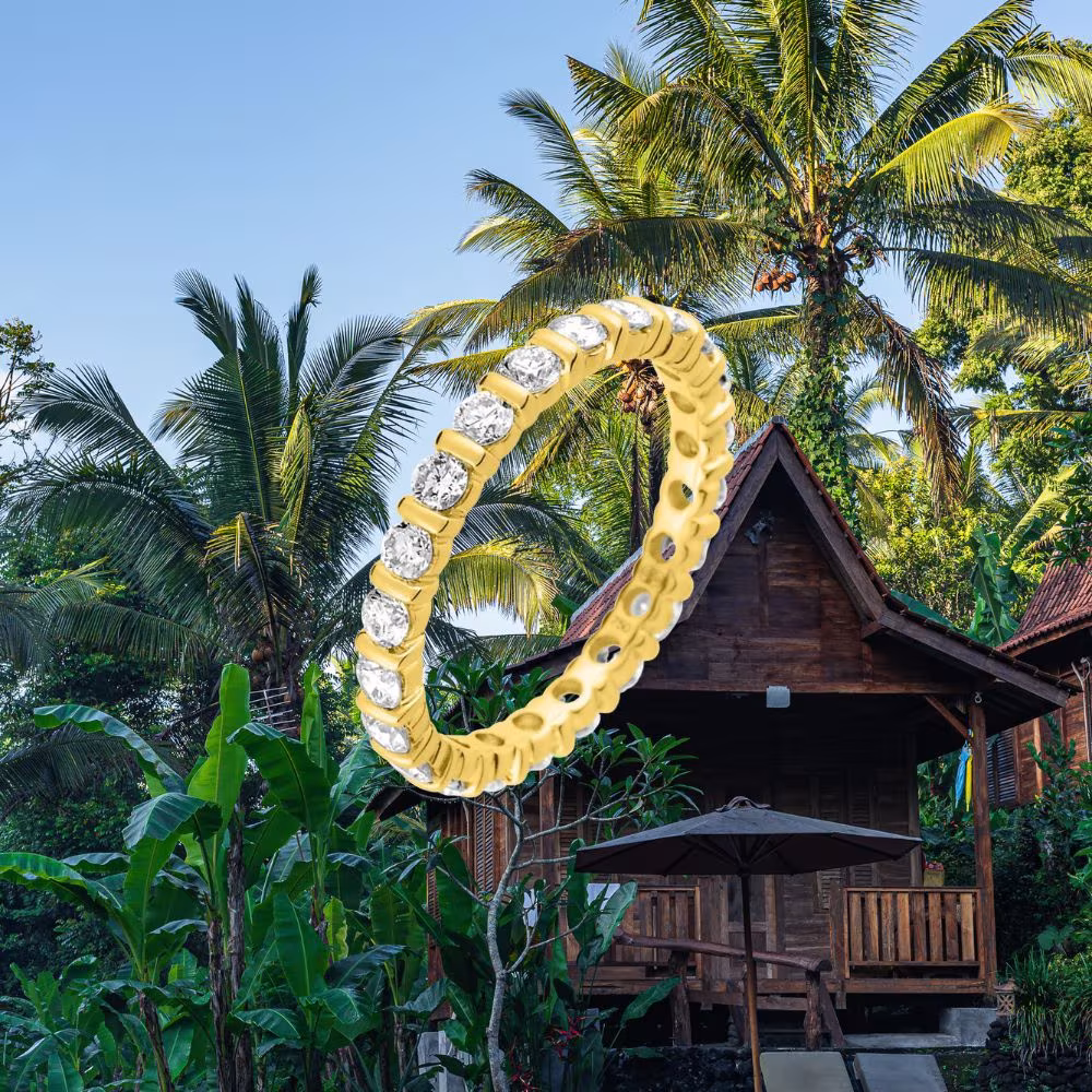 Alliance Diamant Tour Complet Barrette Or Jaune Bali – Image 3