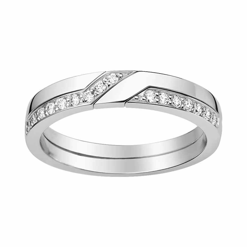 Alliance Croisée Diamants Or Blanc Manon – Image 2