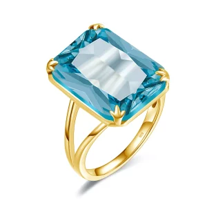 Bague Aigue Marine Or Jaune