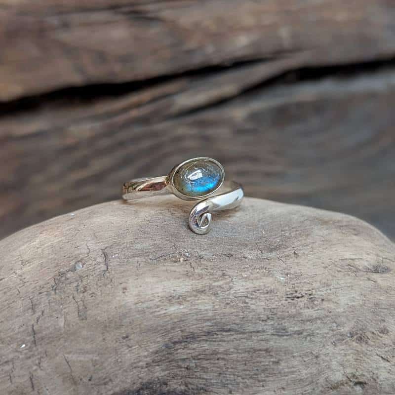 Bague ajustable labradorite argent – Image 4