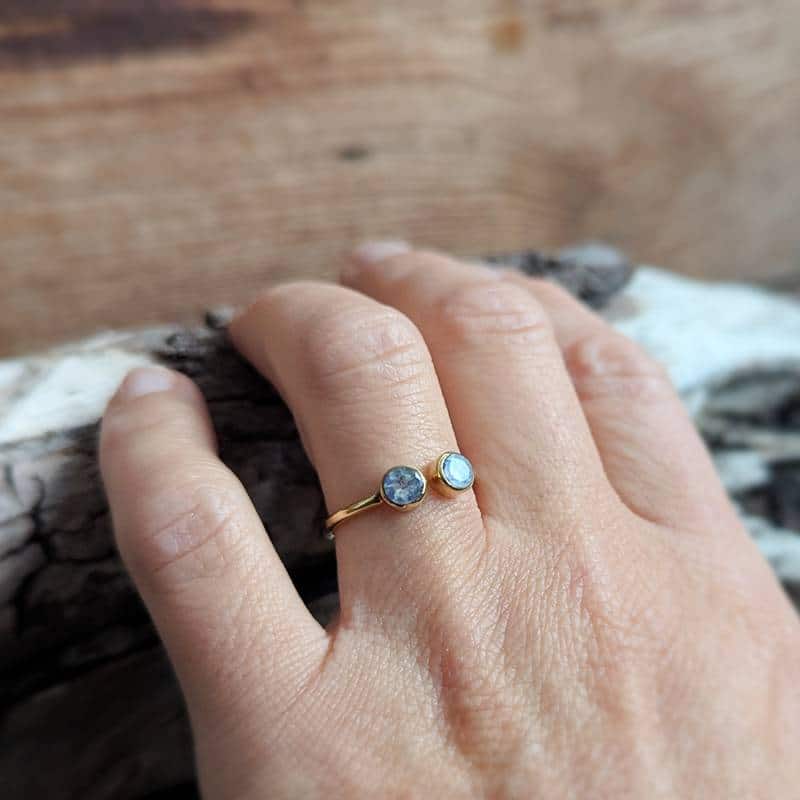 Bague ajustable pierre de lune DUO – Image 5