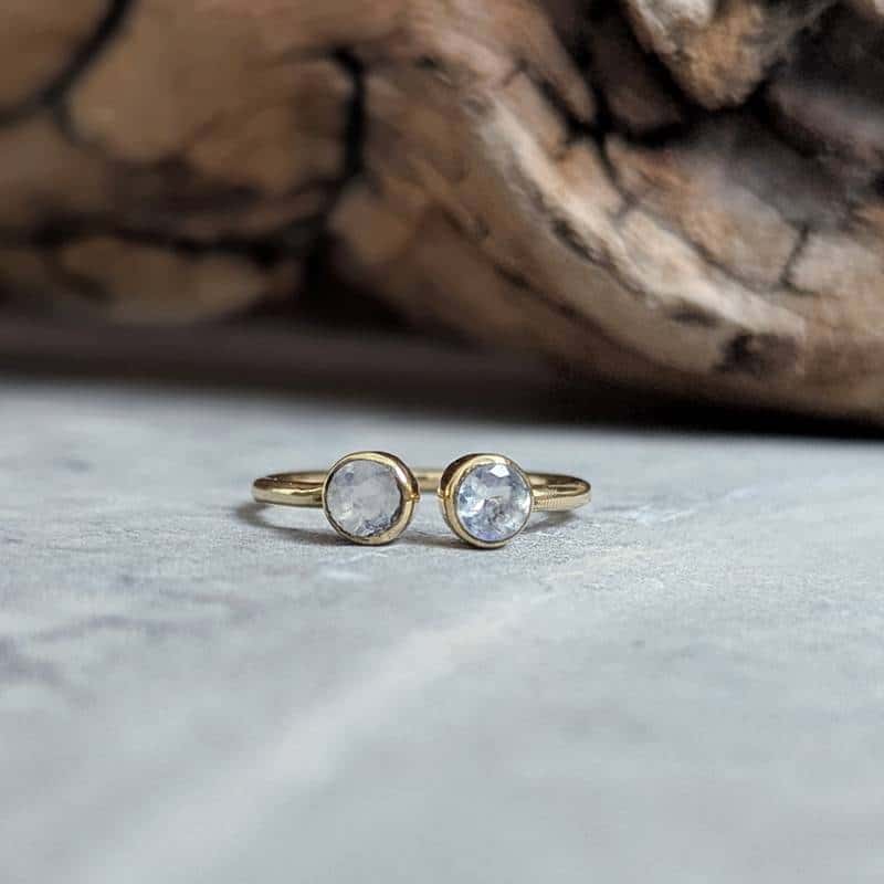 Bague ajustable pierre de lune DUO – Image 4