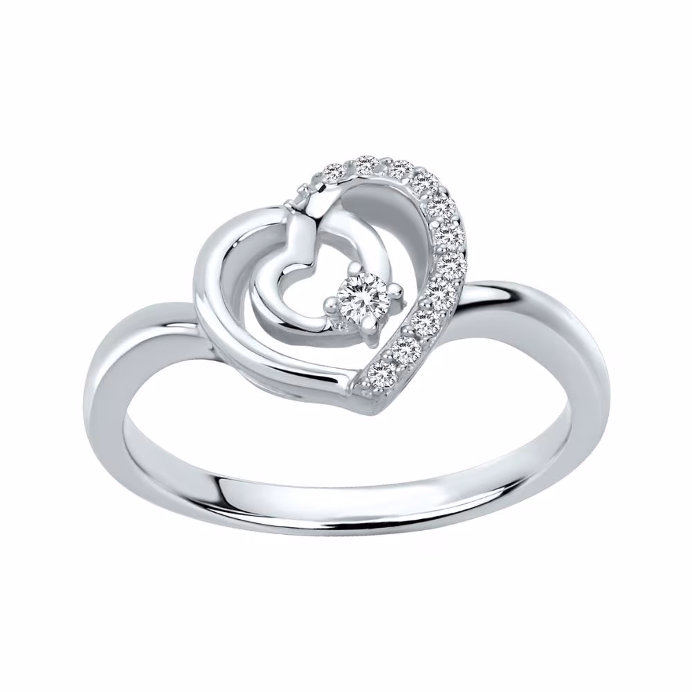 Bague Cœur Ajouré Argent & Oxydes Blancs