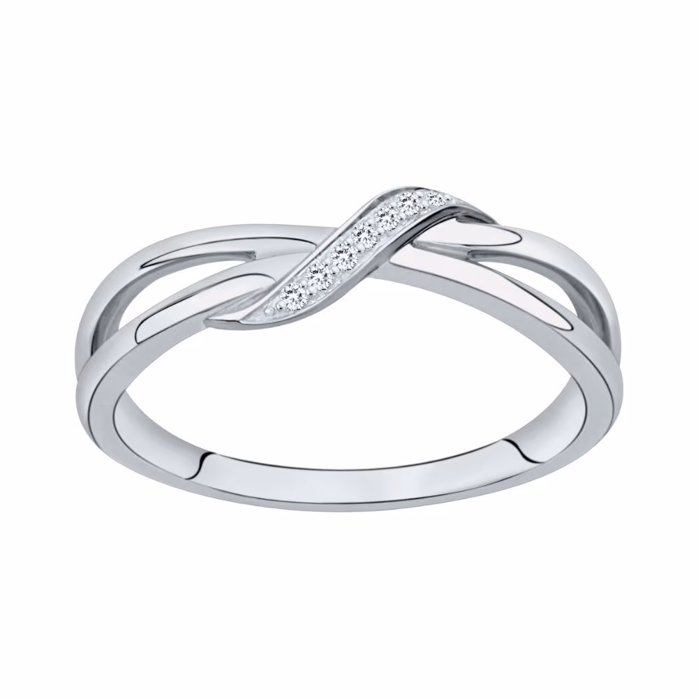 Bague Fine Ajourée Argent & 7 Pierres Blanches