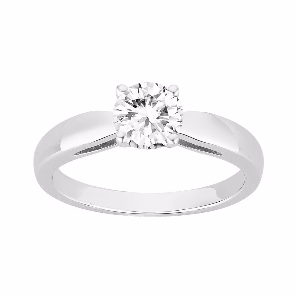 Solitaire argent, oxyde de zirconium