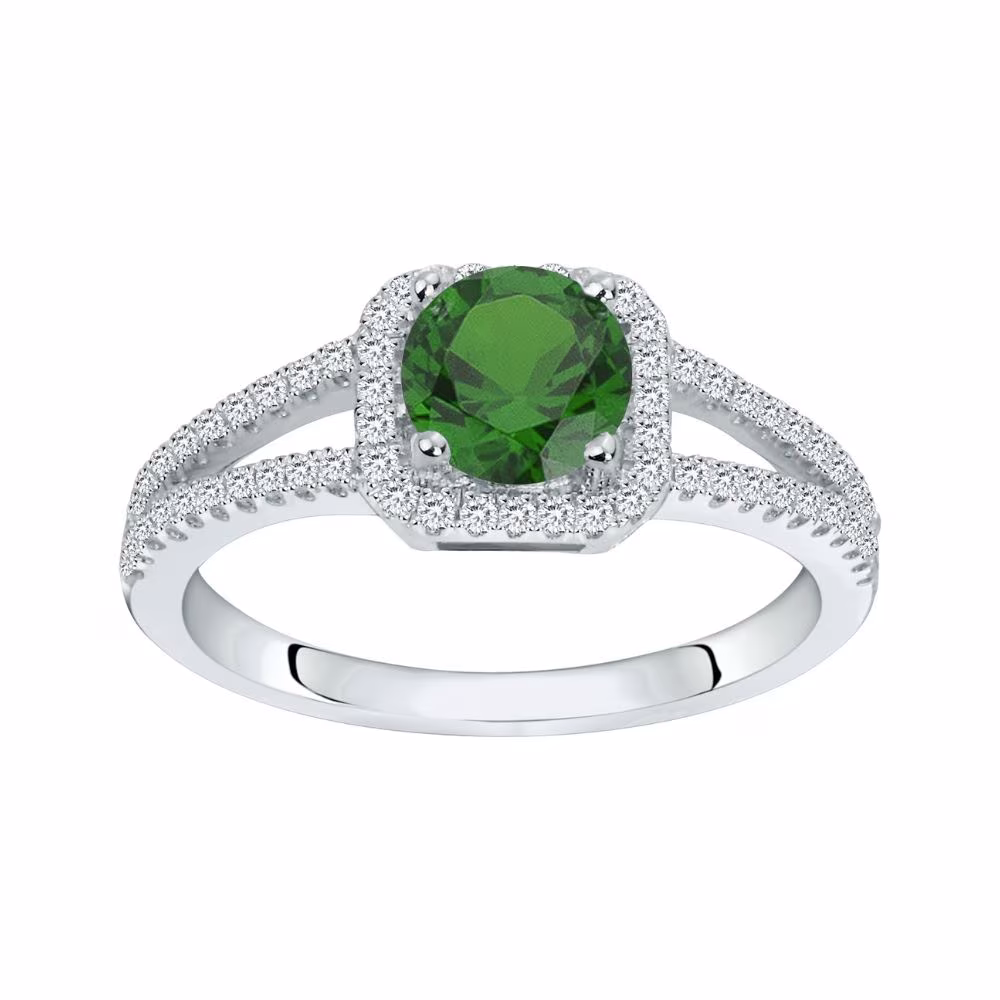 Bague Vénus en argent 925, oxydes colorés et pavage oxydes blanc