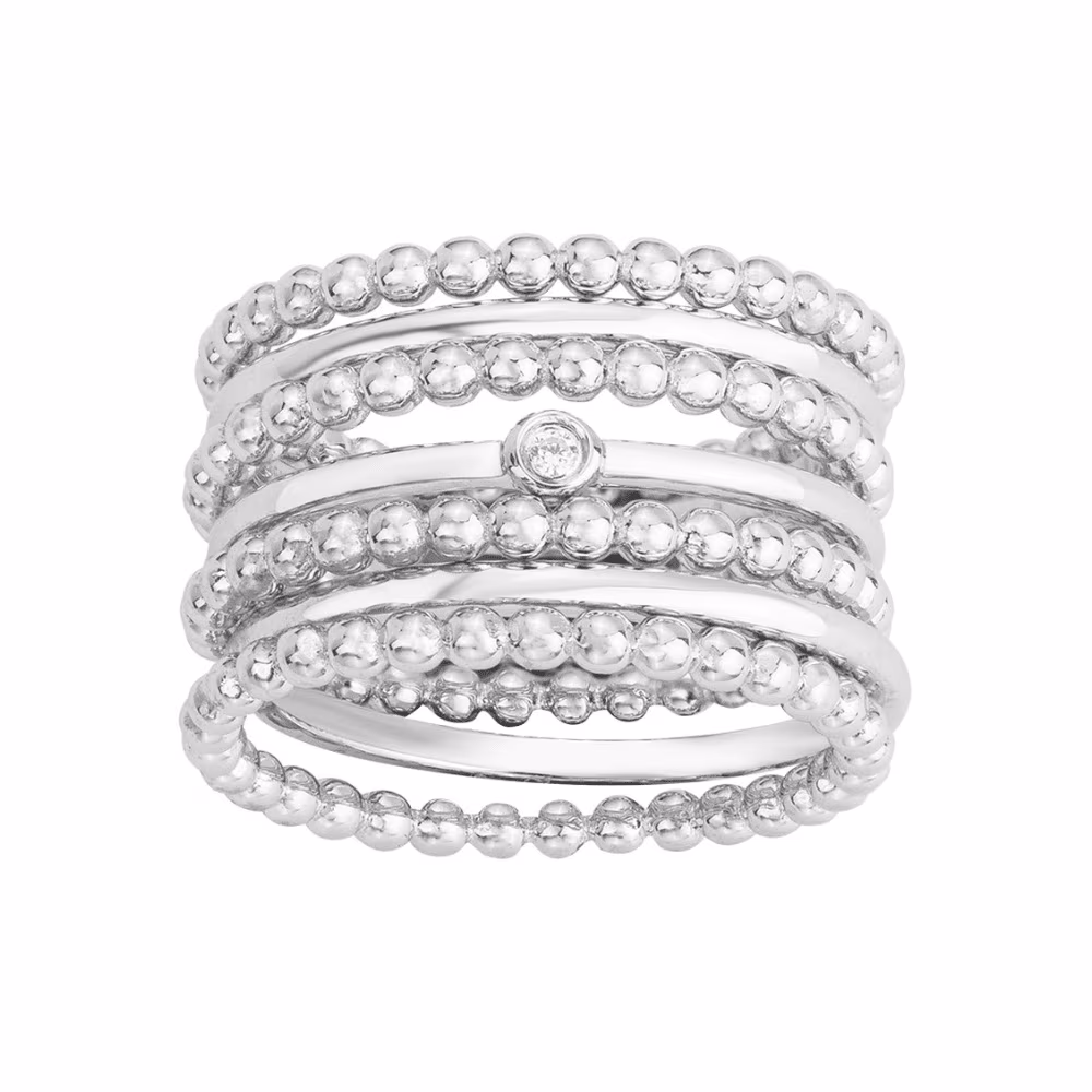 Bague Ma Semaine Perlée La Garçonne Diamant, argent – Image 2