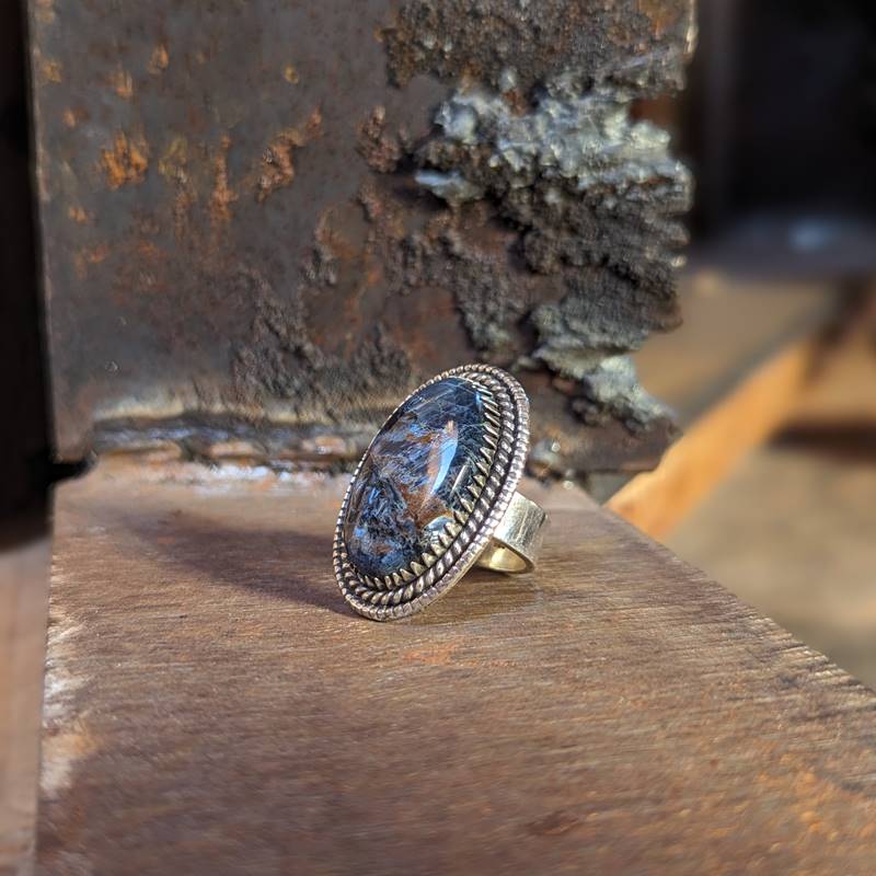 Bague argent et pietersite bleue – Image 4