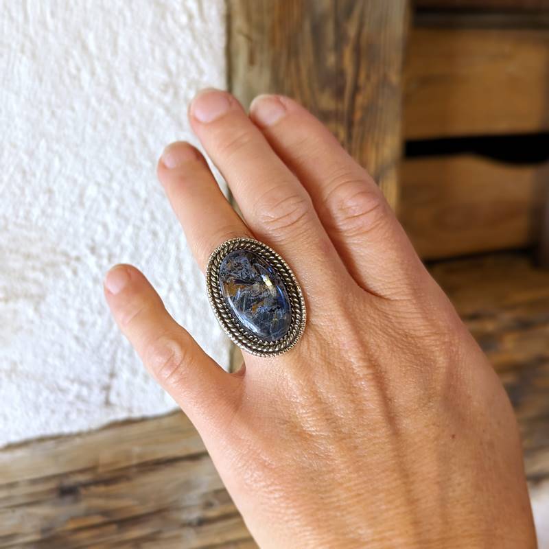 Bague argent et pietersite bleue – Image 3
