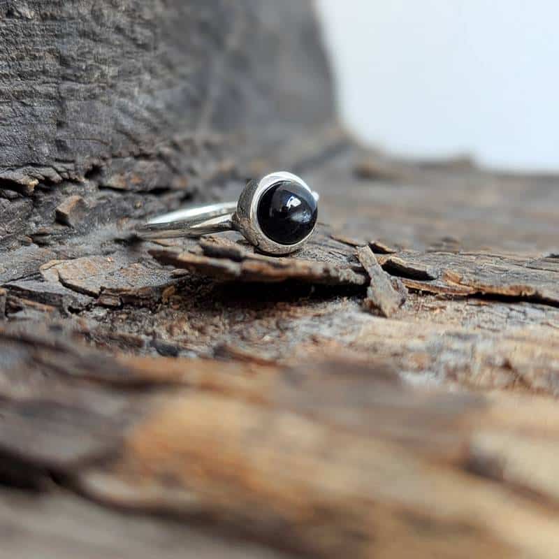 Bague argent et saphir noir – Image 3