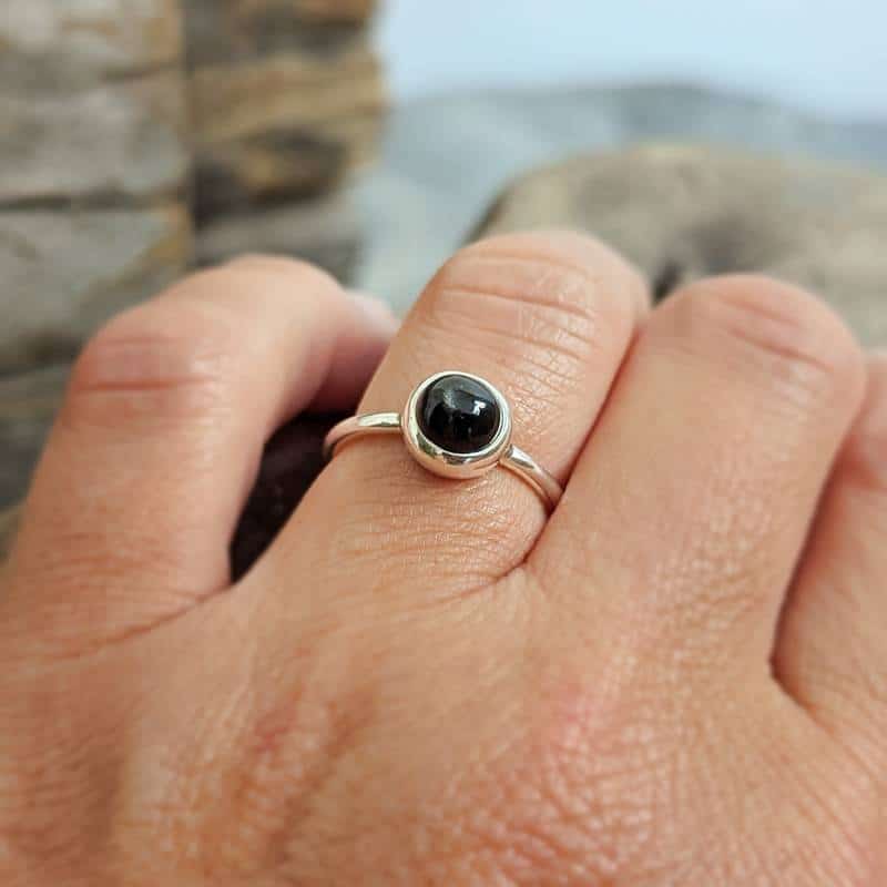 Bague argent et saphir noir – Image 6