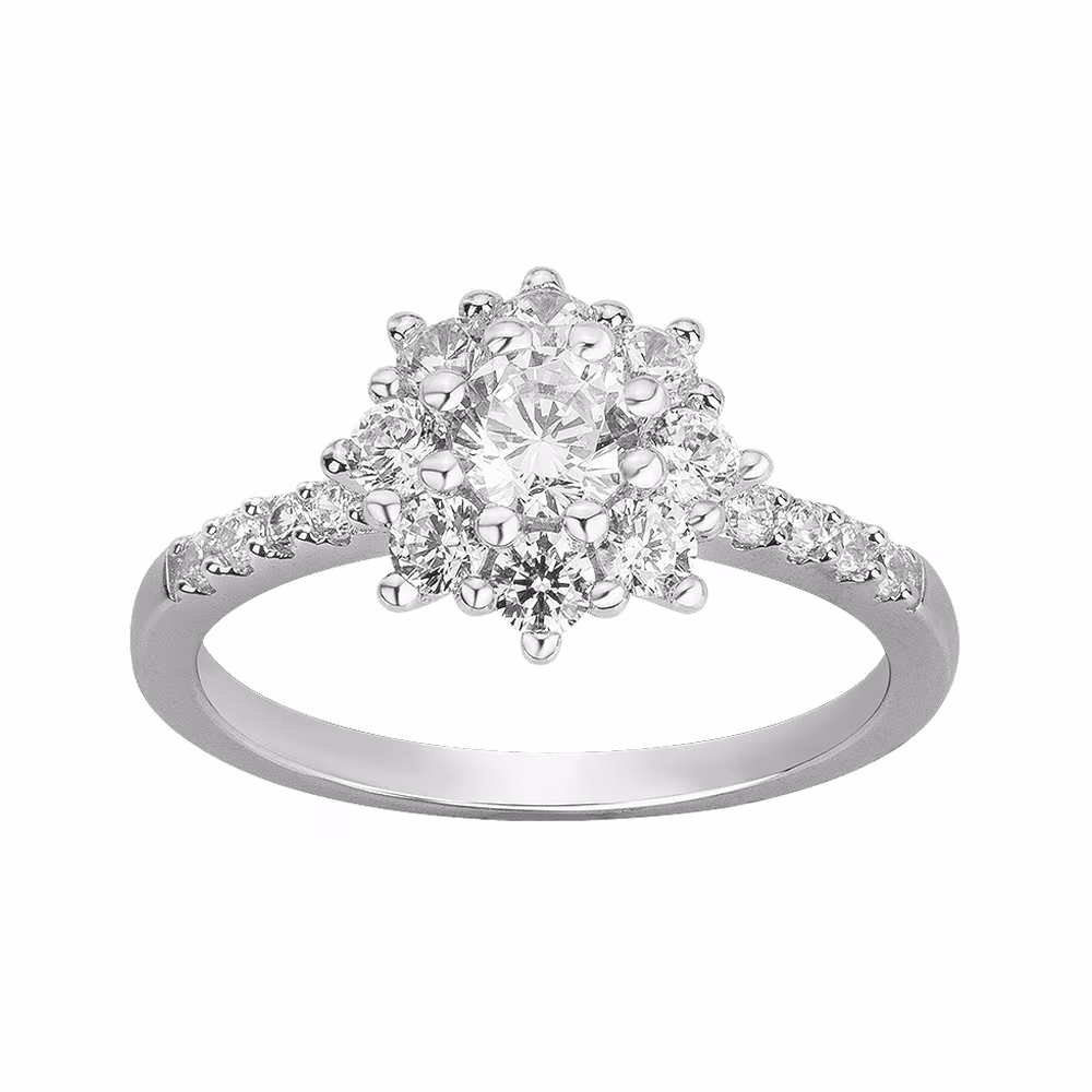 Bague Marguerite Argent et Oxydes Blancs