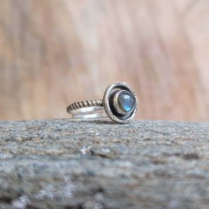 Bague artisanale labradorite argent ARYA