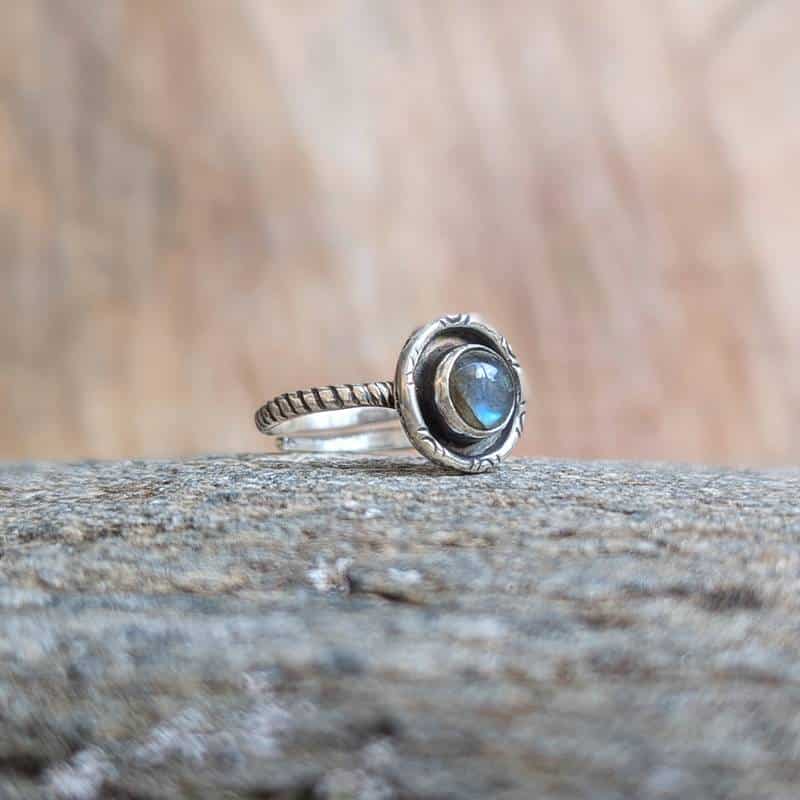 Bague artisanale labradorite argent ARYA
