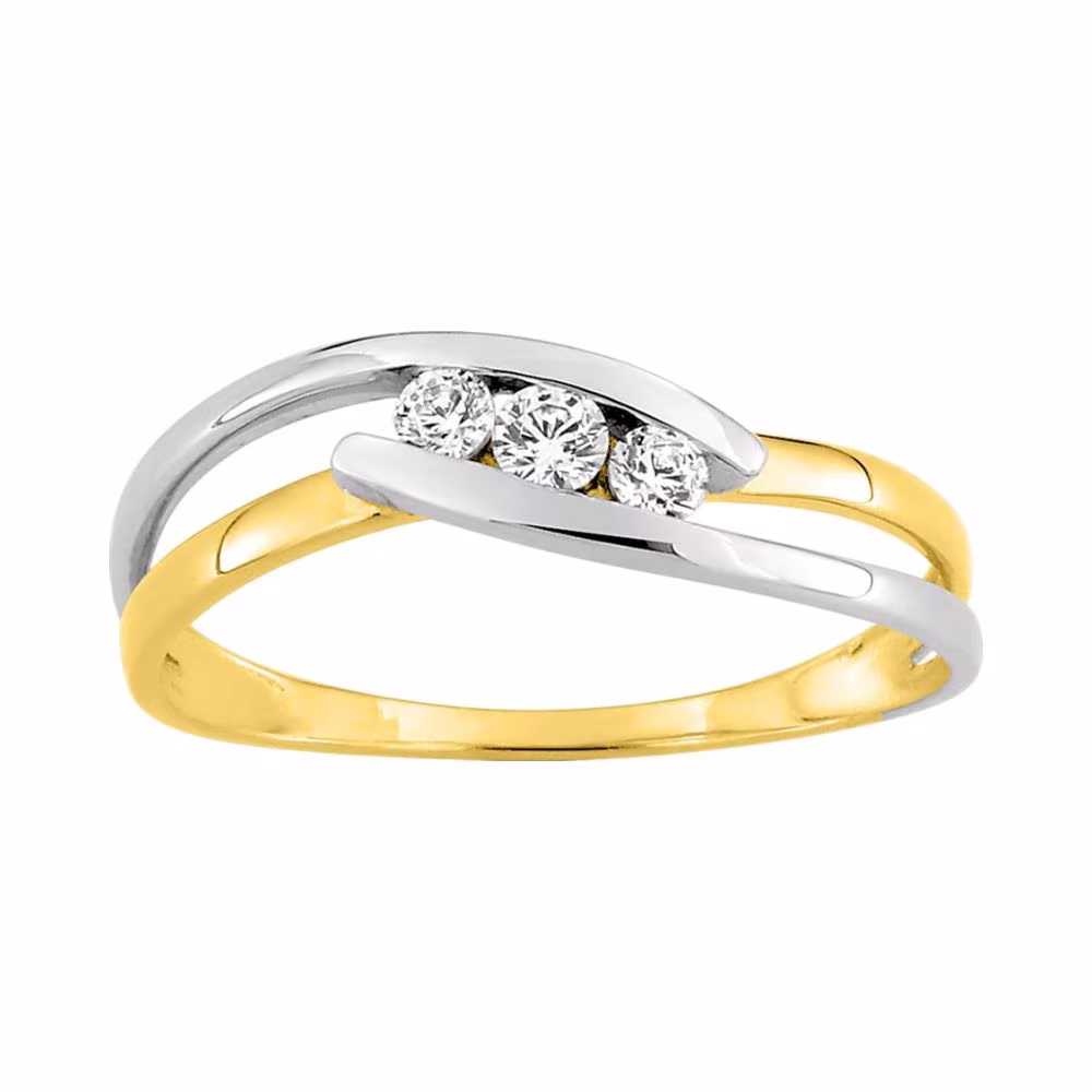 Bague Trilogy Fine Or Jaune et Oxydes