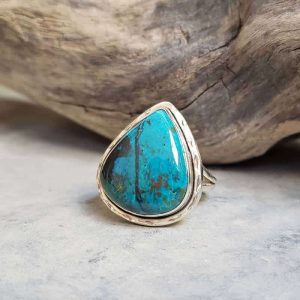 Bague en chrysocolle argent ajustable