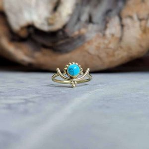 Bague en turquoise dorée NYDRI