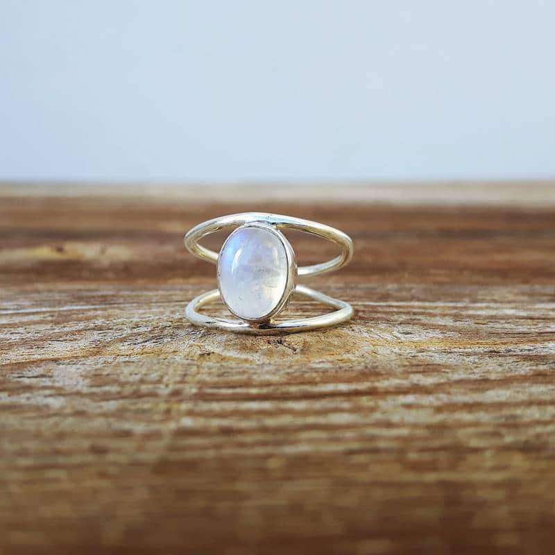Bague fine en pierre de lune – Image 3