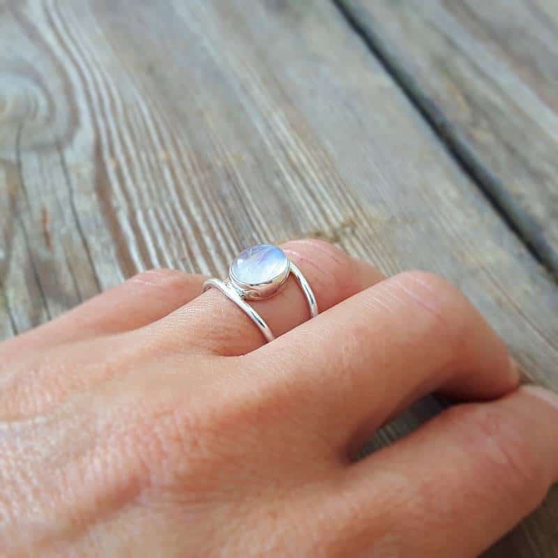 Bague fine en pierre de lune – Image 2