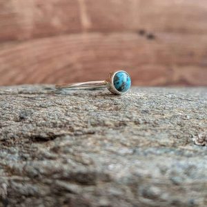 Bague fine turquoise argent 925