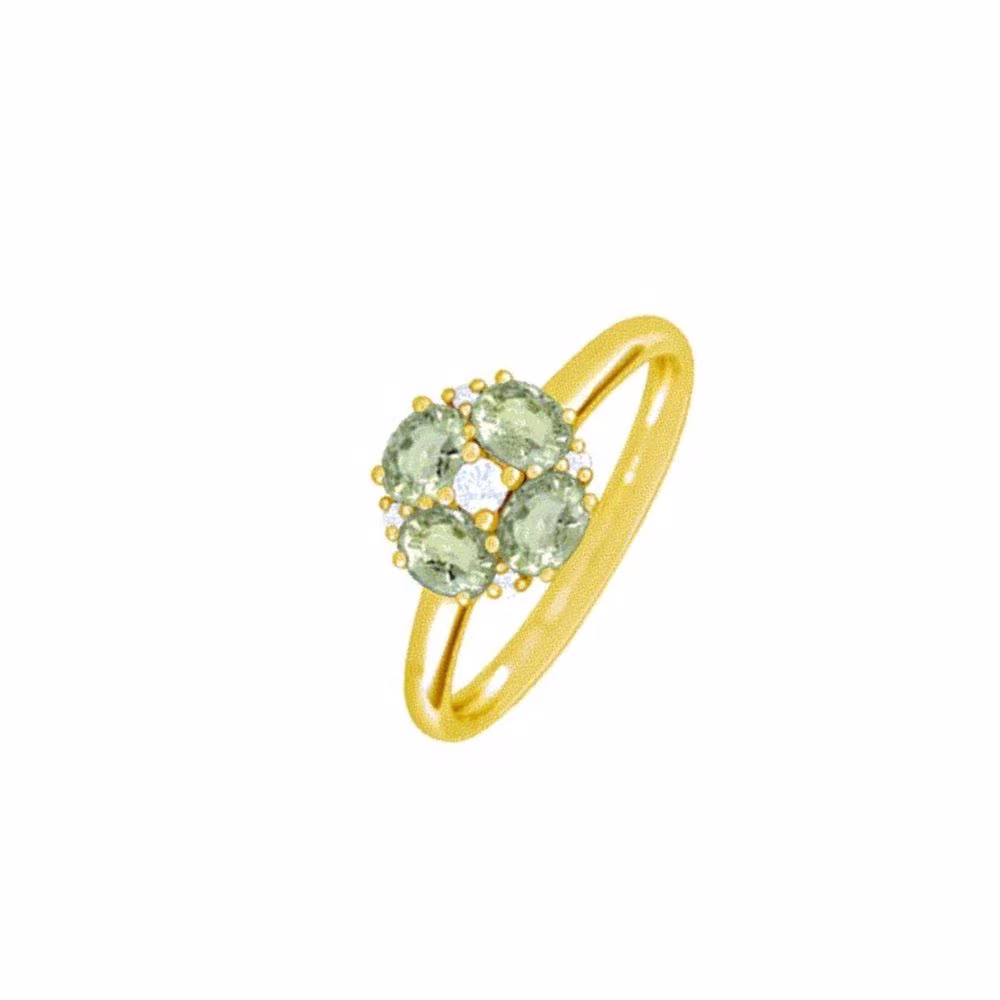 Bague Harmonie Saphirs Verts et Diamants Or Jaune – Image 2