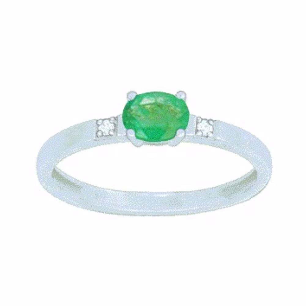 Bague or blanc emeraude et diamants Impératrice – Image 2