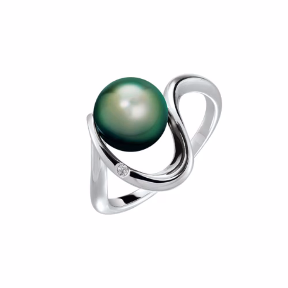 Bague Iza-B Lagune Argent & Perle de Tahiti