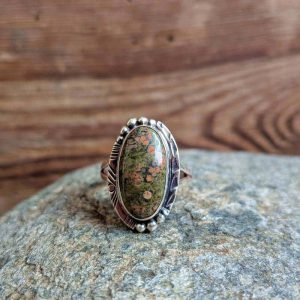 Bague jaspe océan argent