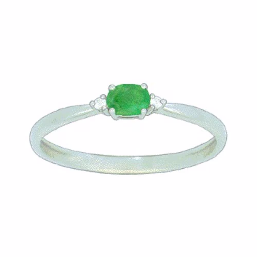 Bague Joséphine Emeraude Diamants Or Blanc