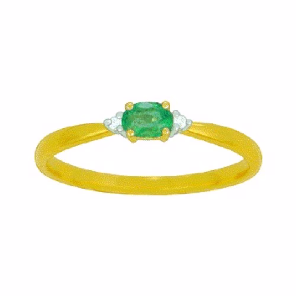 Bague Joséphine Emeraude Diamants Or Jaune