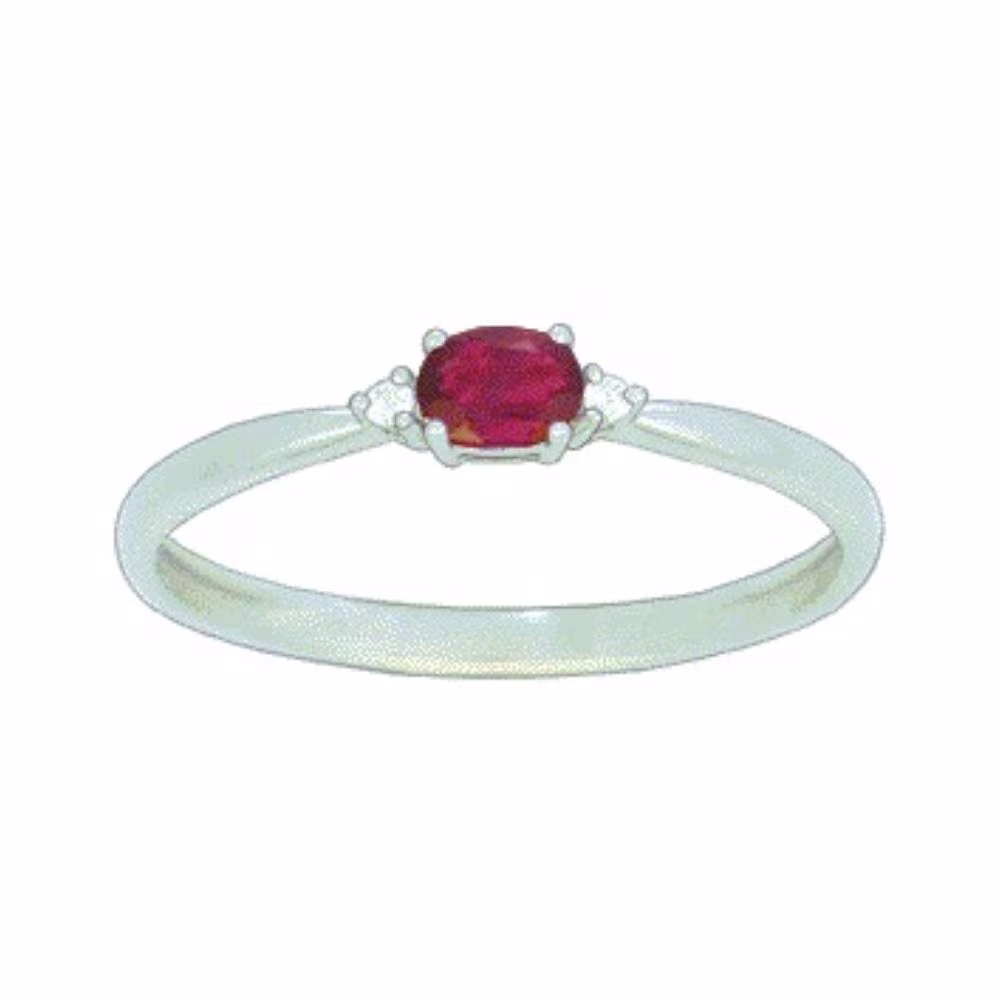 Bague Joséphine Rubis Diamants Or Blanc