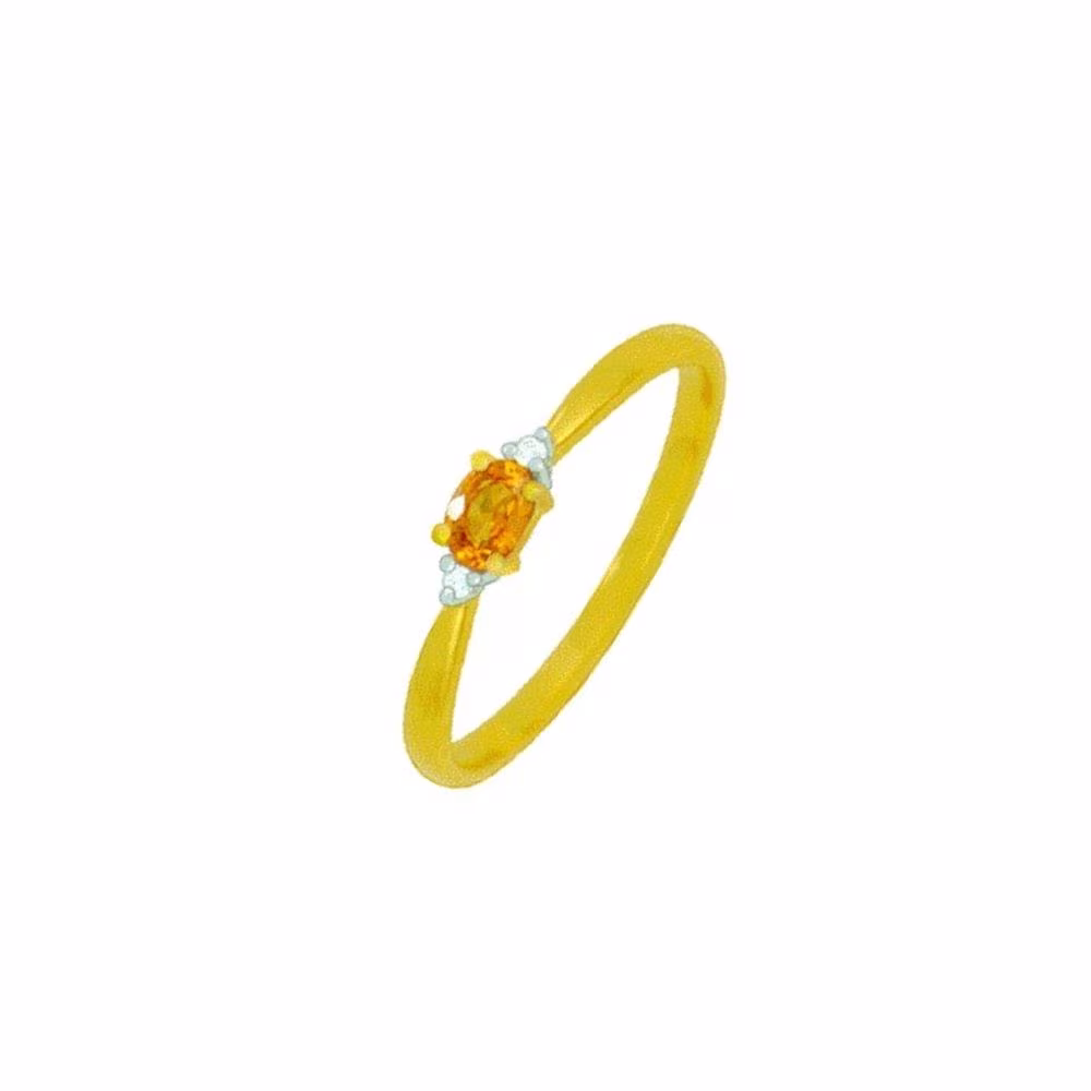 Bague Joséphine Saphir Orange Diamants Or Jaune