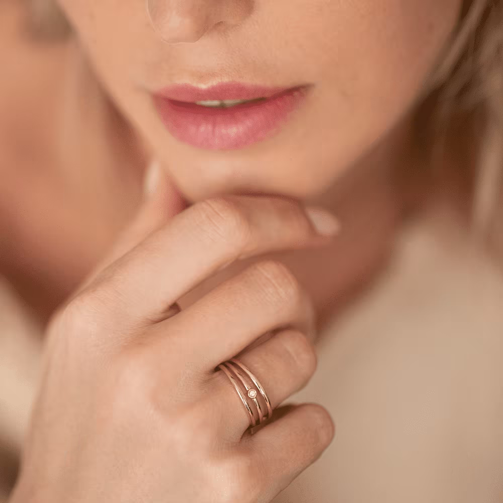 Bague Petite Semaine La Garçonne Diamant, plaqué or – Image 3