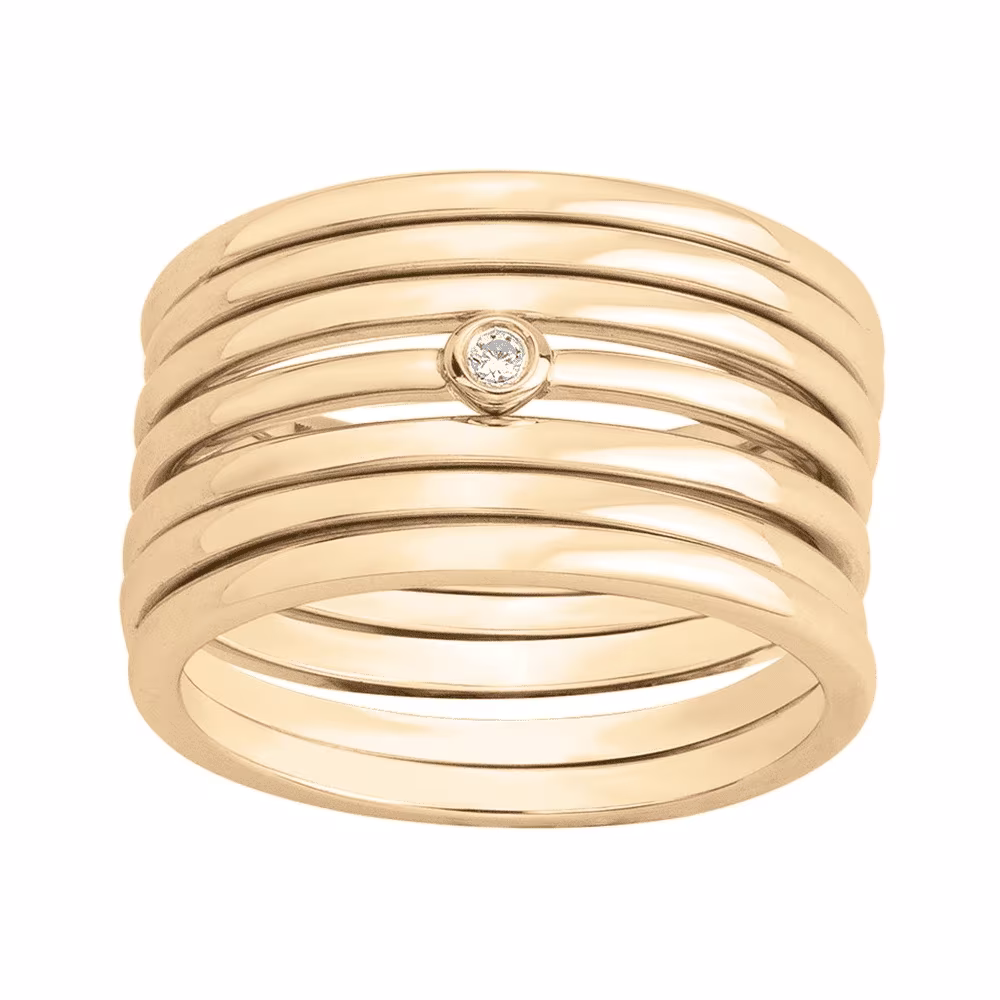 Bague Ma Semaine La Garçonne Diamant, plaqué or – Image 2