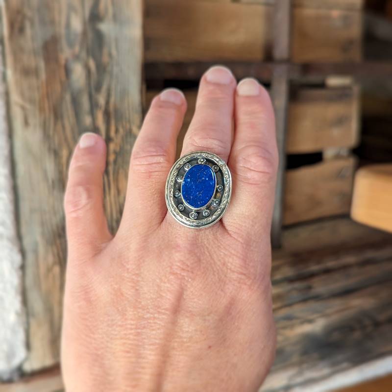 Bague lapis lazuli gouvernail – Image 3