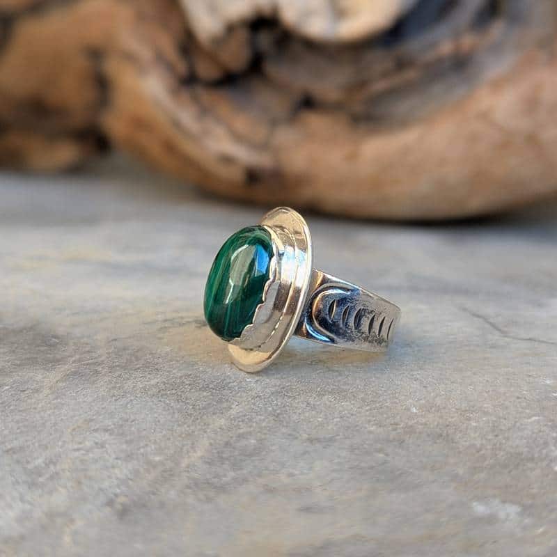Bague malachite argent JUNGLE – Image 4