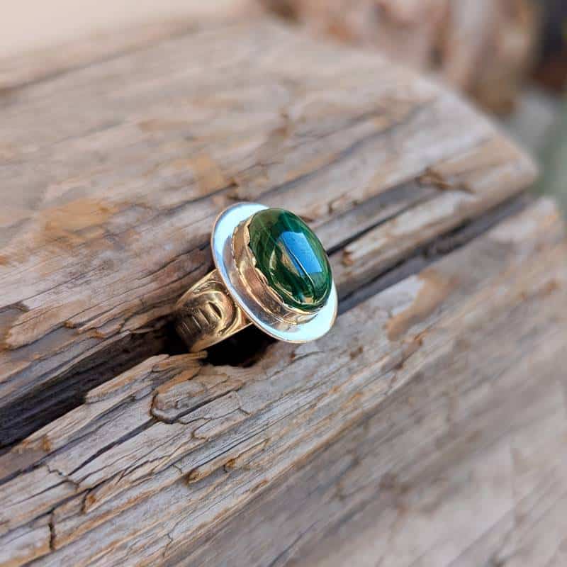 Bague malachite argent JUNGLE – Image 6