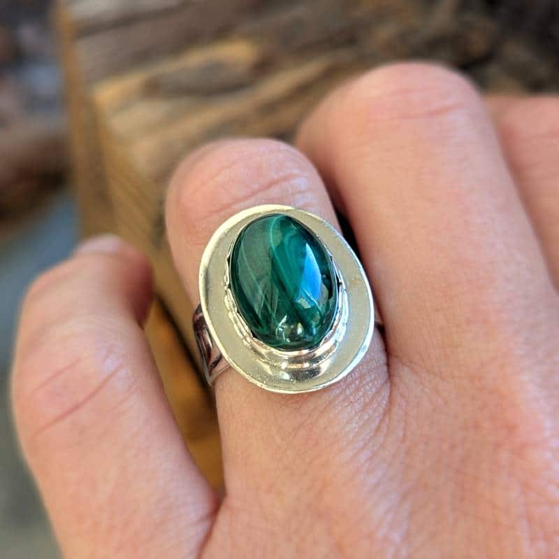 Bague malachite argent JUNGLE – Image 3
