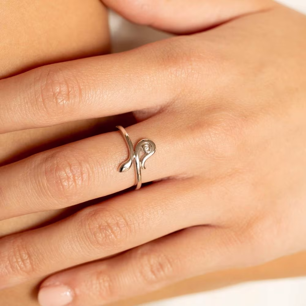 Bague serpent Mille et une Nuits La Garçonne Diamant, argent – Image 3